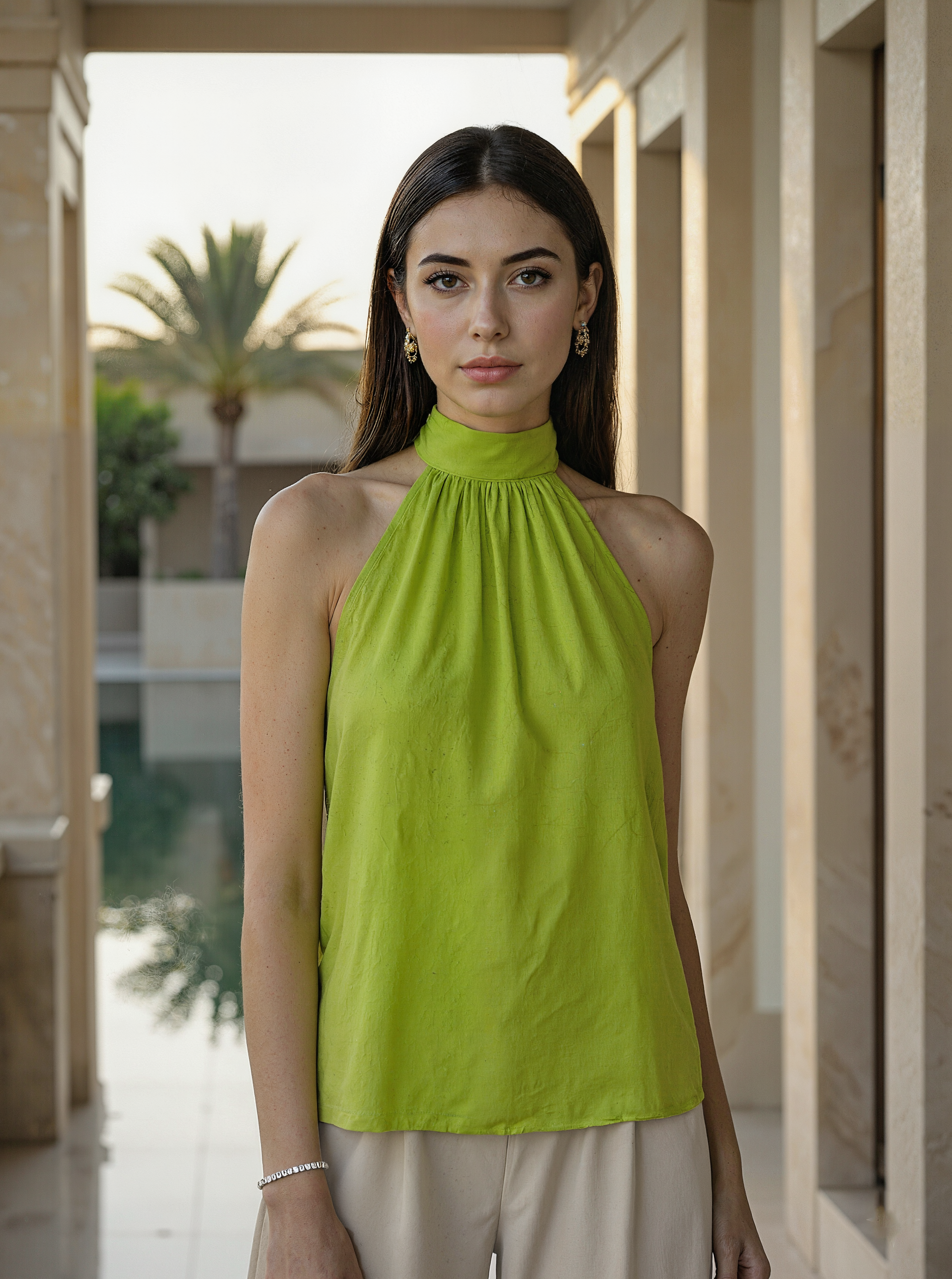 Green Halter Neck Top