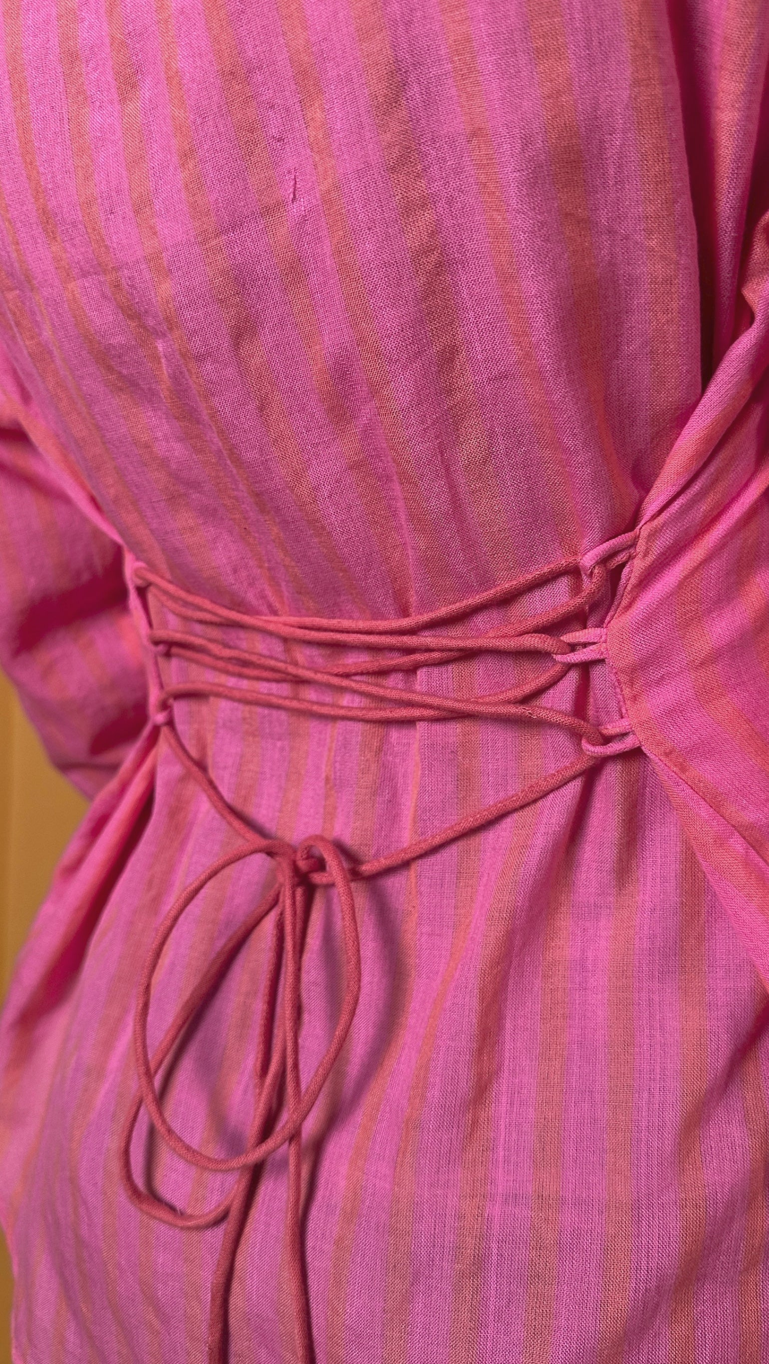 Handwoven Cotton Pink & Peach Bloom Shirt