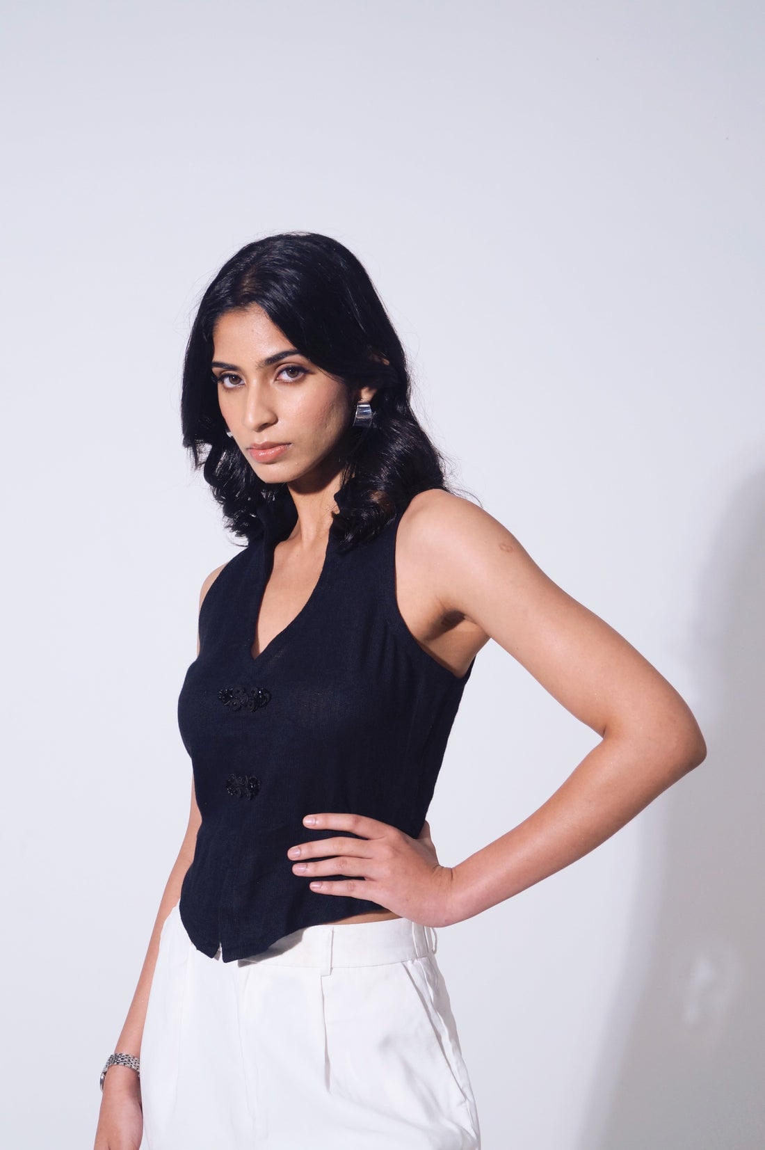 Handwoven Jute Reverie Midnight Vest Top