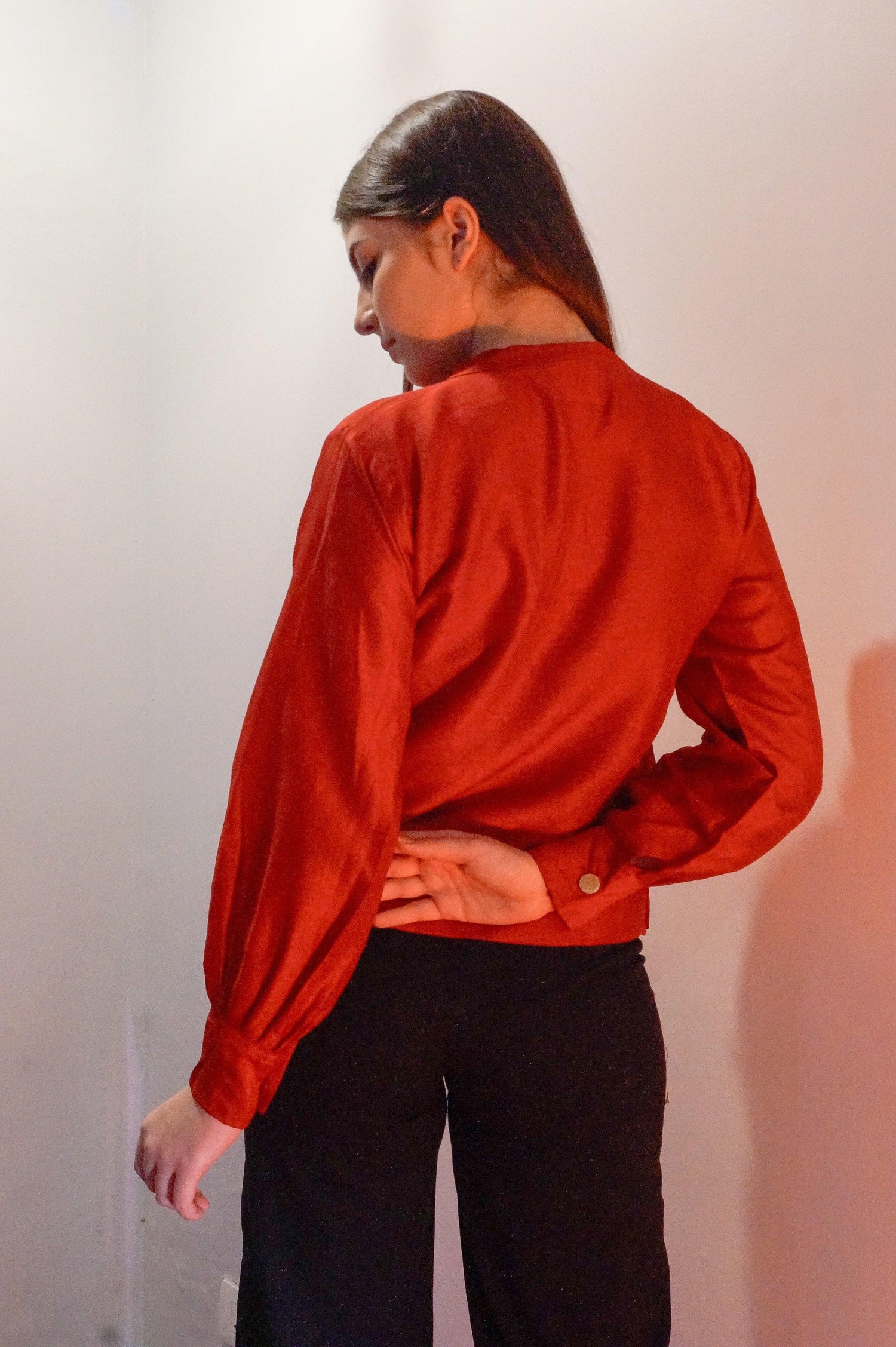 Candy Red Silk Top - Naava