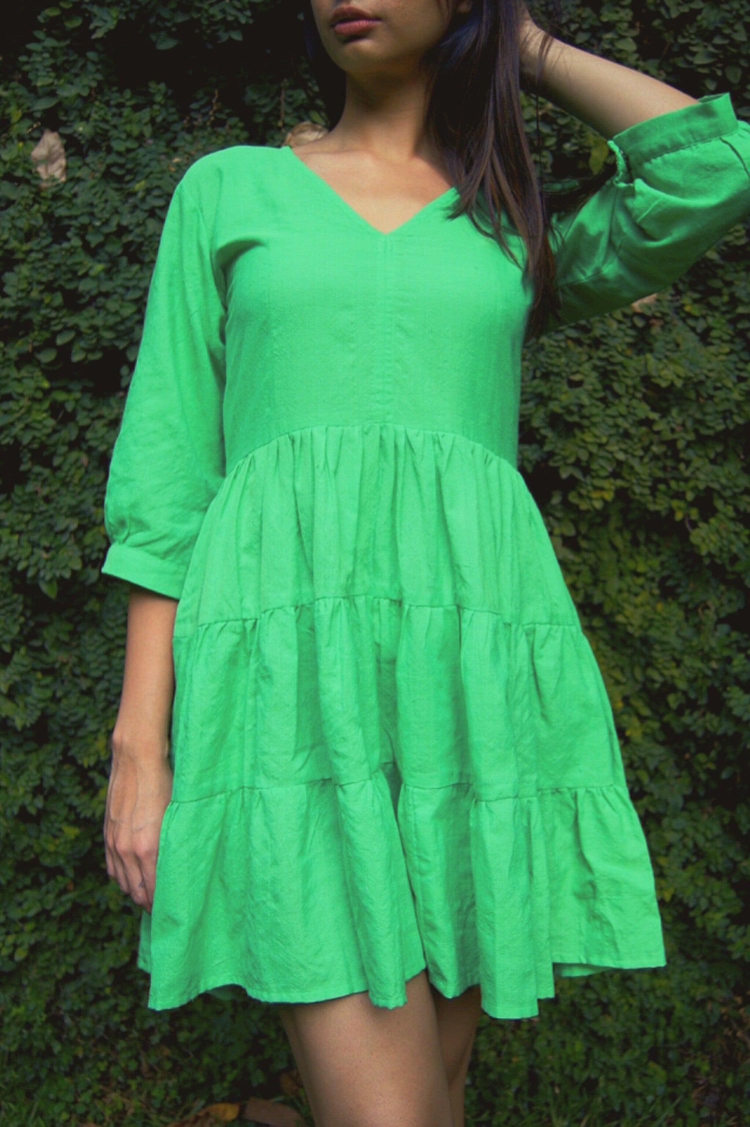 Parakeet Drop Hem Dress - Naava