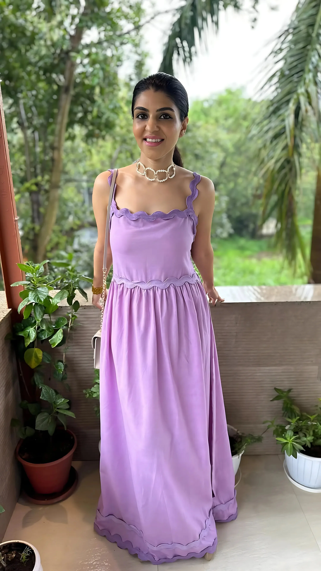 Handwoven Pansy Long Dress