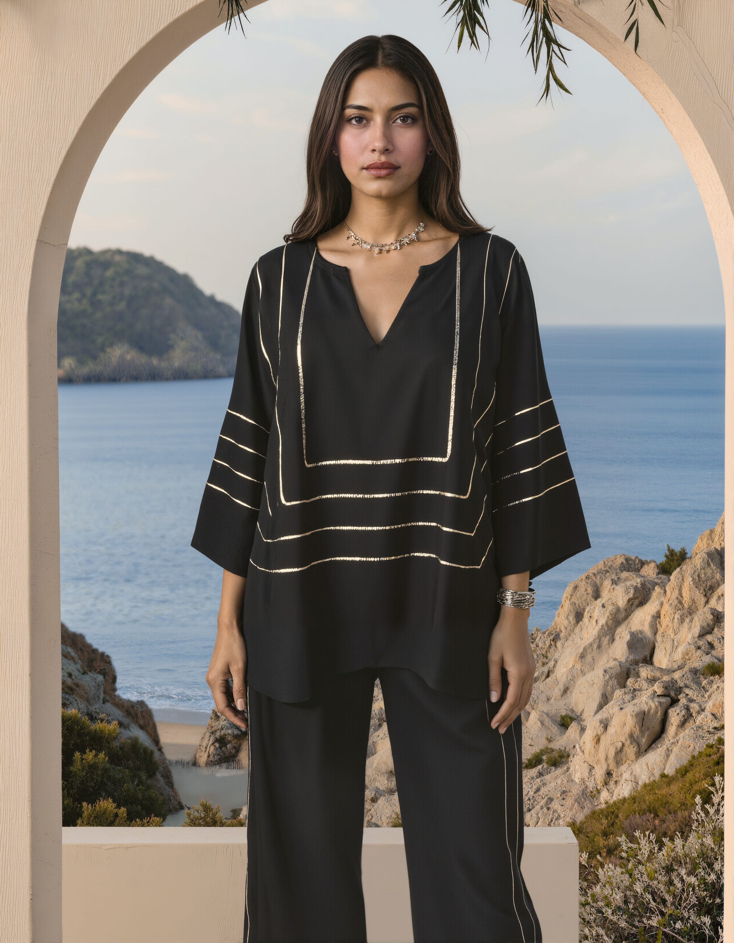 Black Gota Patti Co-Ord Set