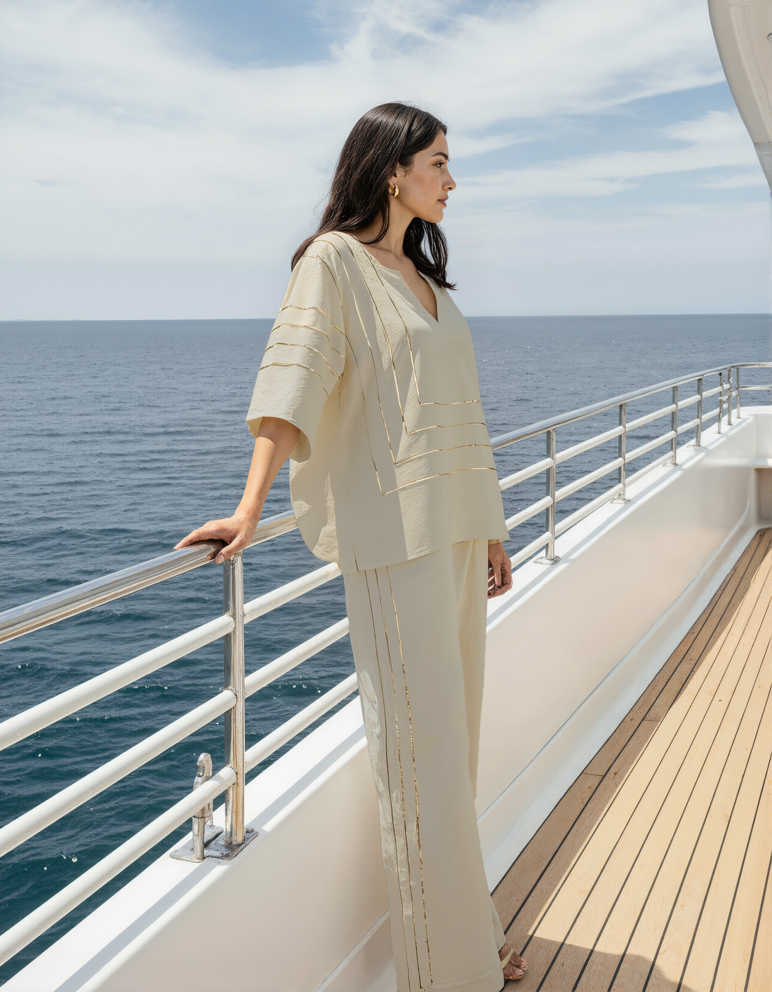 Ivory Gota Patti Co-Ord Set