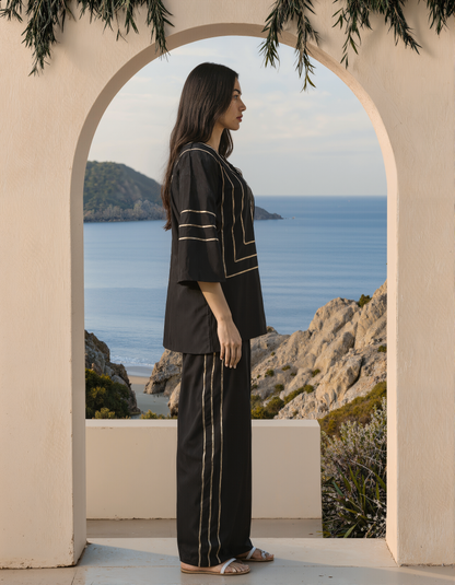 Black Gota Patti Co-Ord Set