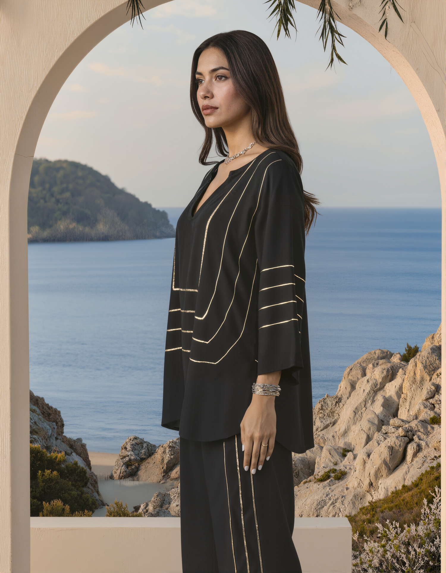 Black Gota Patti Co-Ord Set