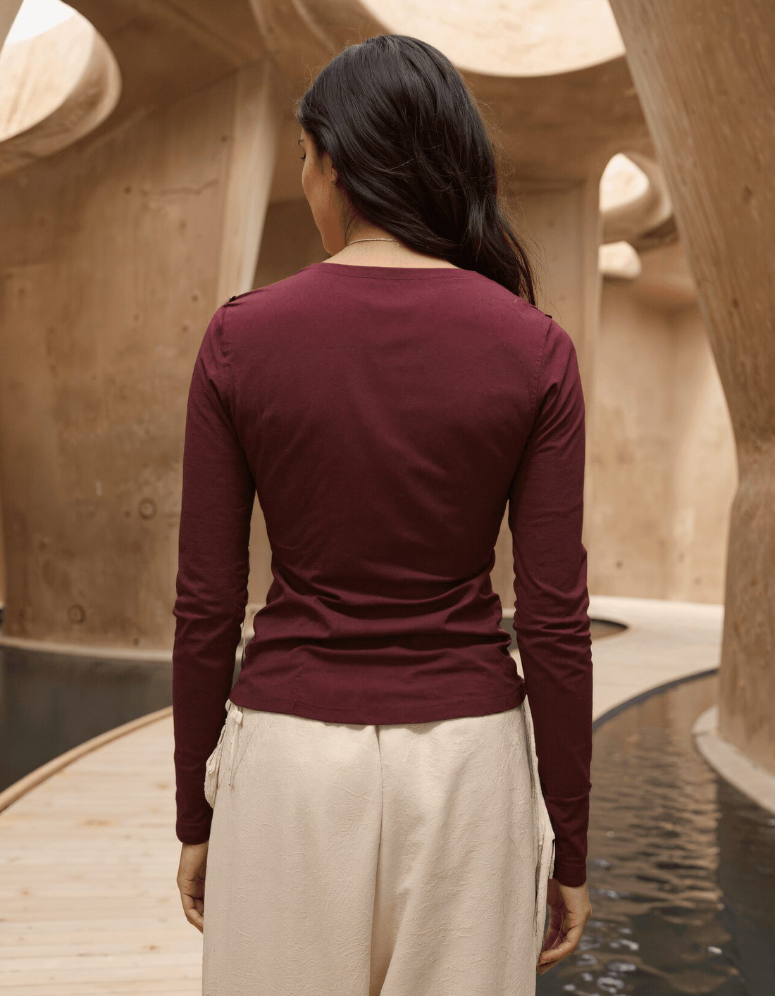 Handwoven Flexi Cotton Essentials Rouge Top