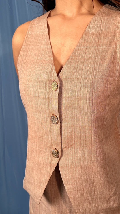 Earth Linen- Handwoven Vest Top
