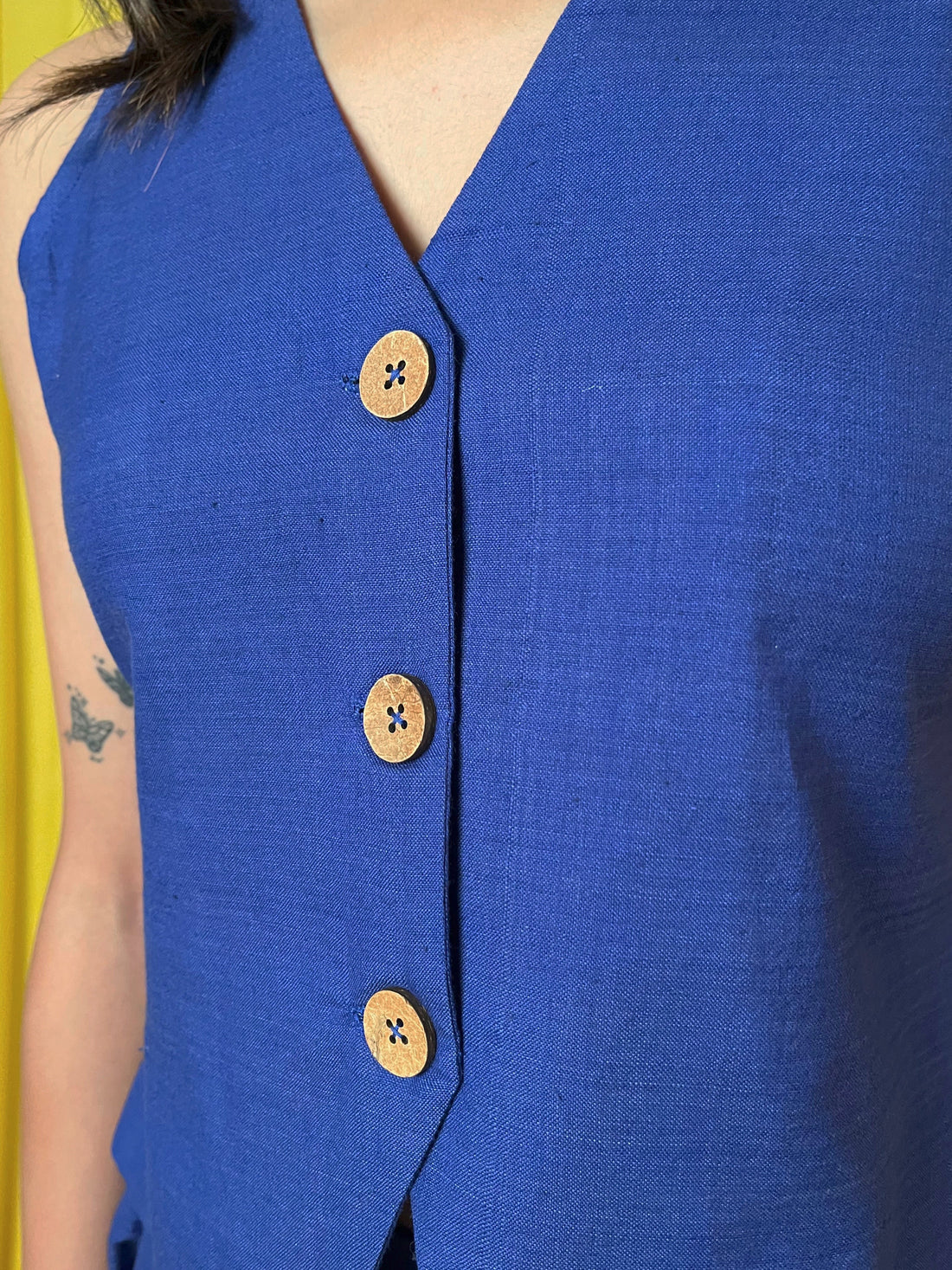 Cobalt Bloom - Handwoven Vest &amp; Skirt Set