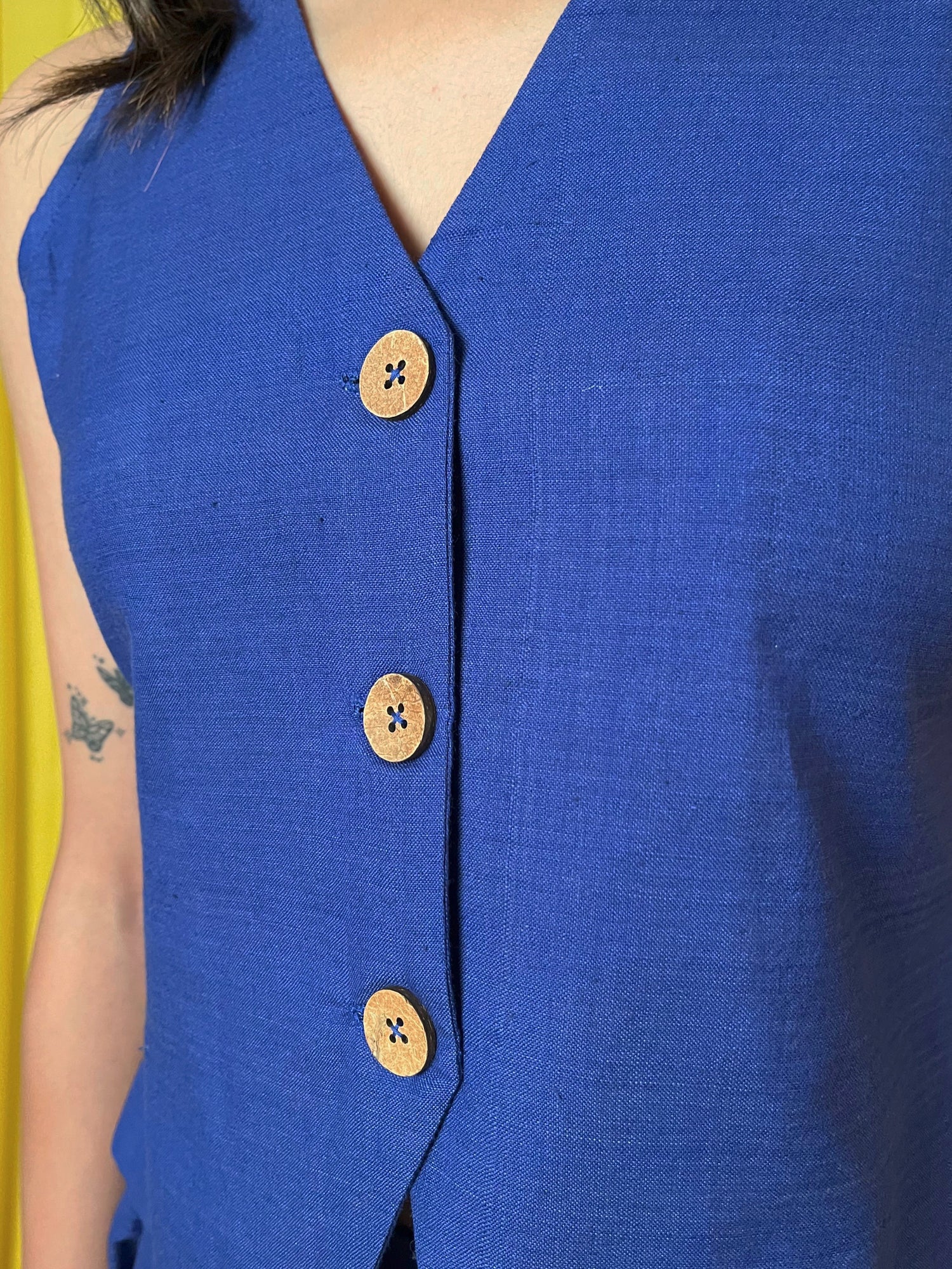 Cobalt Bloom - Handwoven Vest &amp; Skirt Set