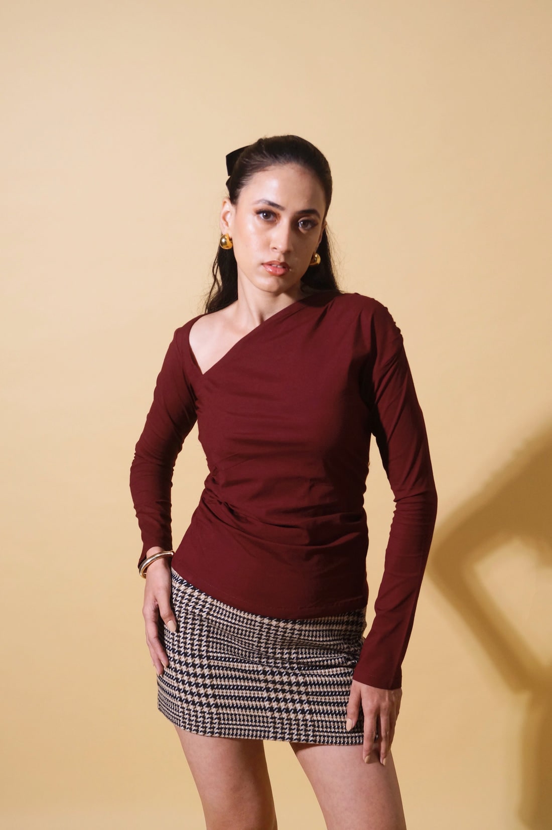 Handwoven Flexi Cotton Essentials Rouge Top